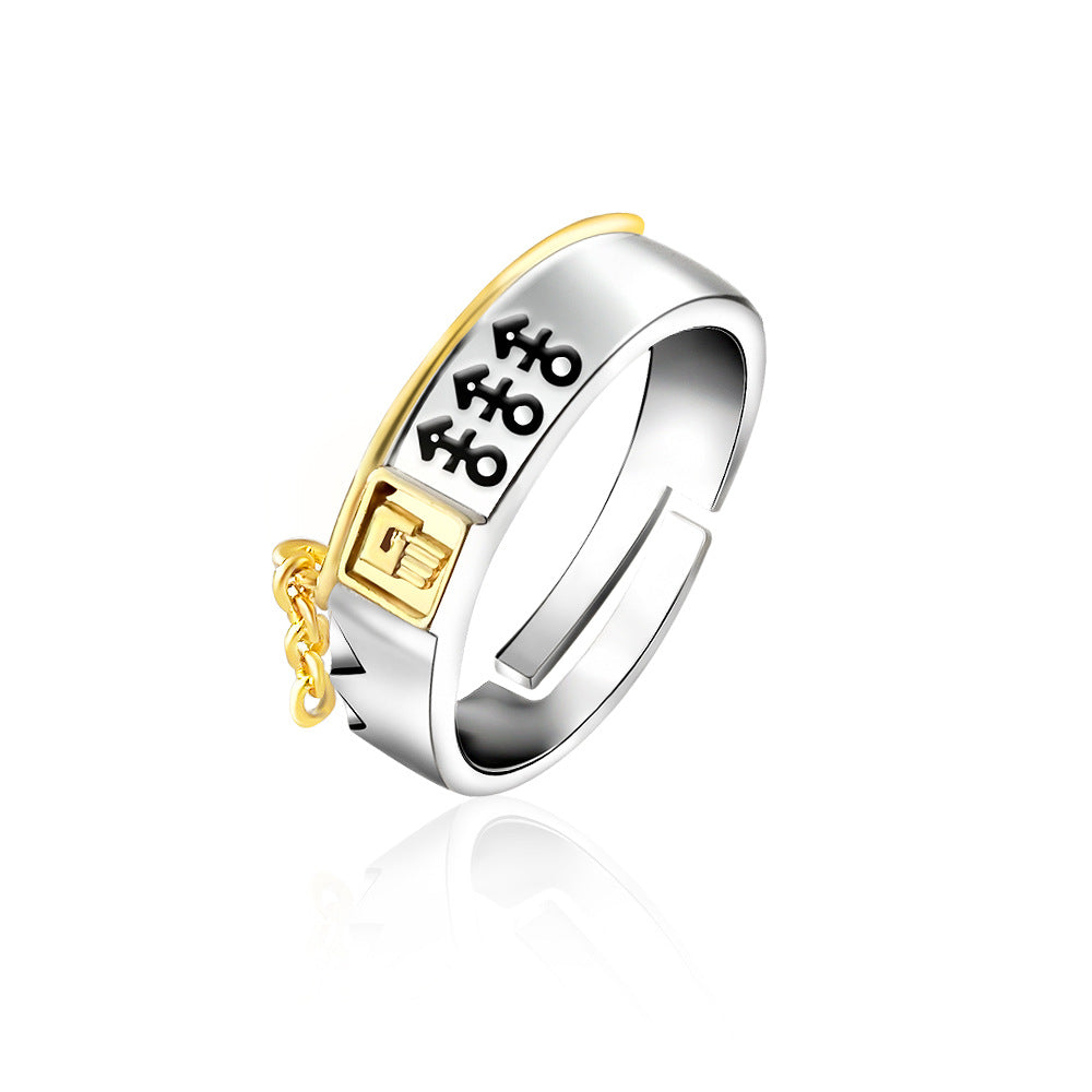 Bague Cuivre Plaqué Style Anime – Design Main Dorée, Taille Ajustable, Cosplay & Accessoire Manga, Cadeau Fan d’Anime