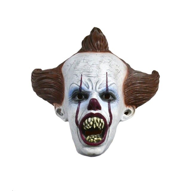 Masque Clown Effrayant Latex – Déguisement Halloween & Carnaval, Adulte, Marron, Taille Universelle