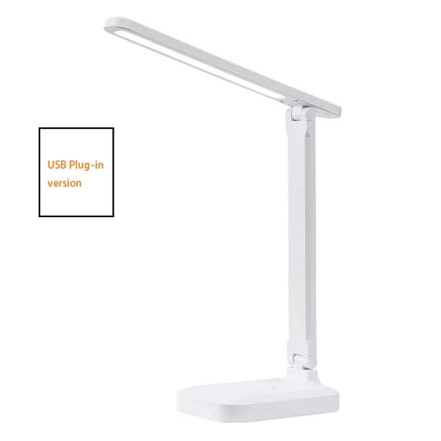 Lampe de Bureau LED Protection Oculaire – Tactile, Dimmable 3 Niveaux, Réglage Couleur, Port USB, Lecture & Chevet