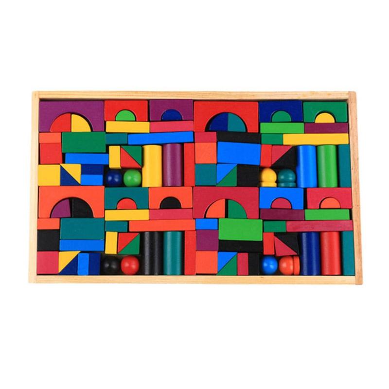Set 112 Dominos en Bois Arc-en-Ciel – Jeu de Construction Éducatif Enfants 8-13 ans, Certifié 3C, Cadeau Jouet