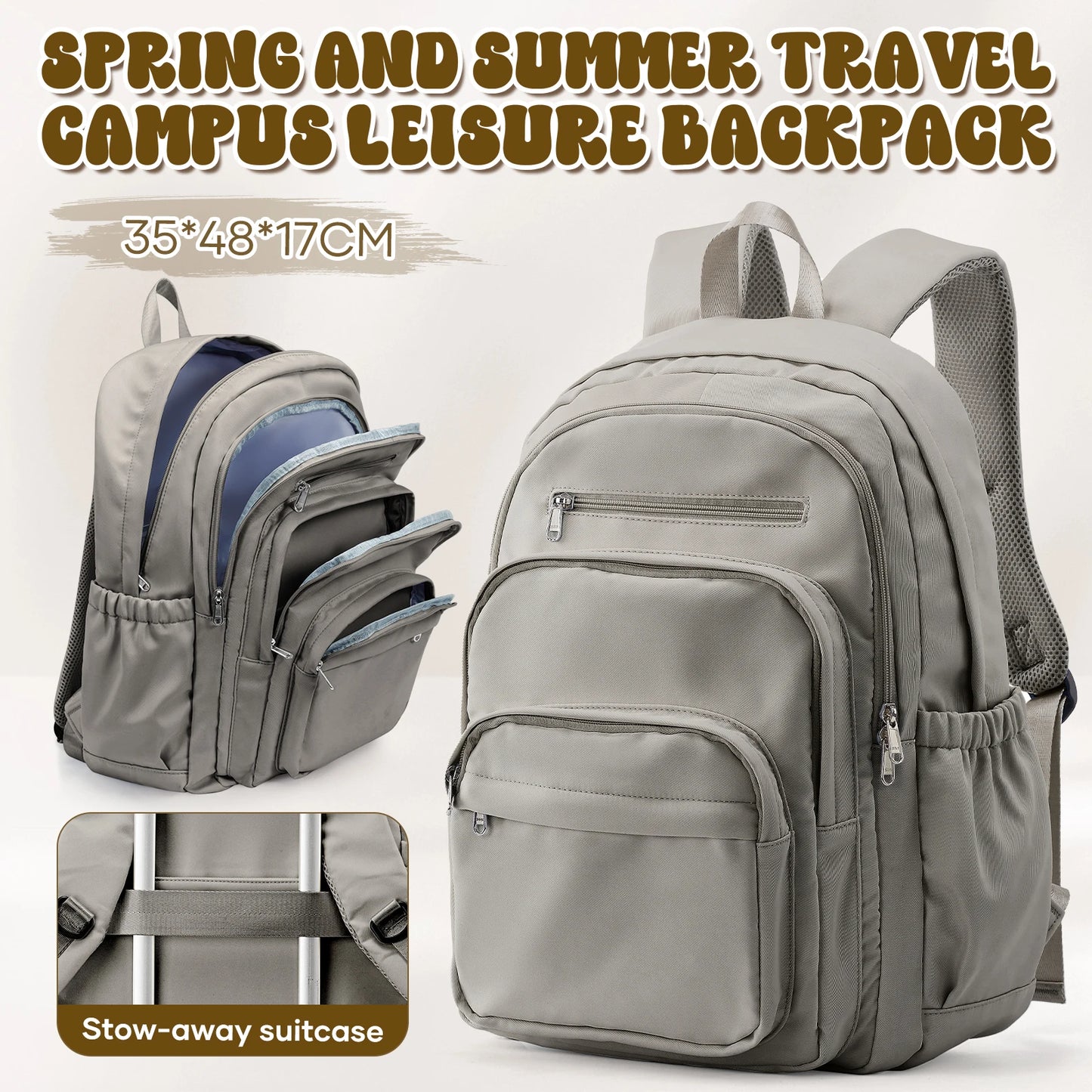 Sac à Dos Imperméable Style INS – Grande Capacité, Collège & Lycée, 4 Coloris