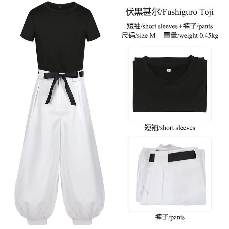 Costume Cosplay Jujutsu Kaisen – Toji Fushiguro & Satoru Gojo, Tissu Jacquard, Tailles S à XL, Halloween & Carnaval