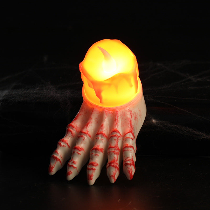 Main Fantôme Bougie & Œil Lumineux Halloween – Prop Déco Plastique, 4 Modèles, Ambiance Atmosphère Soirée
