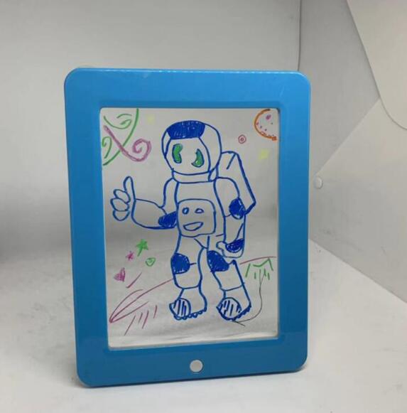 Tablette Lumineuse Magique Dessin Enfant – Plateau LED Fluorescent Graffiti 3D, Créatif Éducatif +3 Ans, Rouge ou Bleu