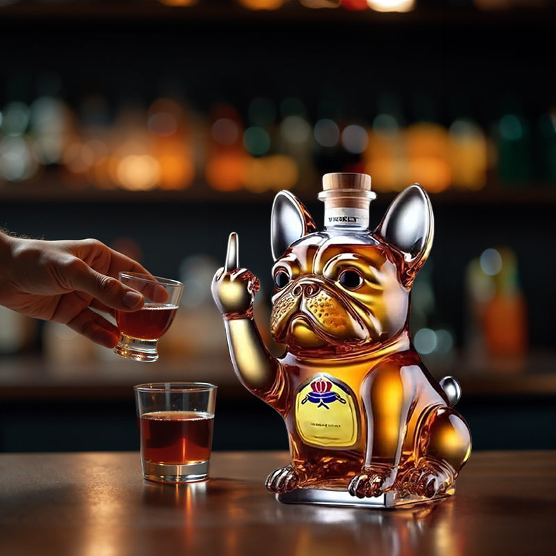 Carafe à Whisky en Verre Design Humoristique – 3 Modèles (Tortue, Bouledogue, Teckel), Bar & Déco Maison, Cadeau Original