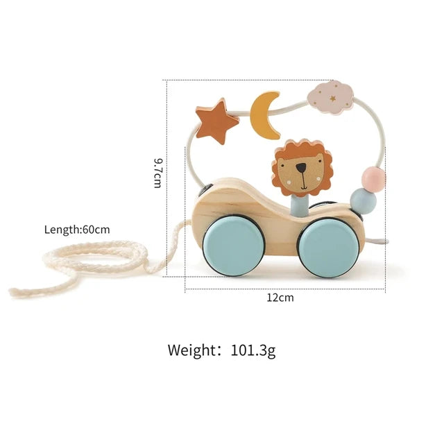 Train en Bois Montessori Chiffres – 2 Tailles au Choix, Chariot Bébé, Éveil & Apprentissage, Cadeau Naissance Anniversaire