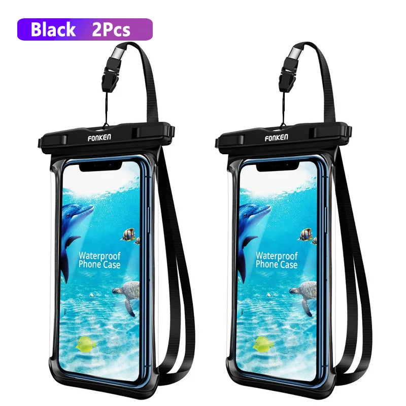 Pochette Étanche Universelle FONKEN – Sac Sec Transparent Natation Plage Camping