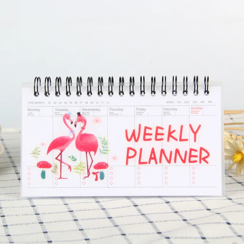 Agenda Journal Portable – Planning Hebdomadaire & Mensuel, 4 Motifs