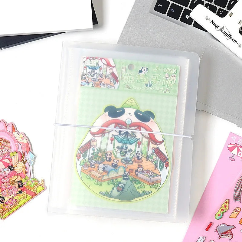 Pochette Organiseur Transparente – Cartes, Tickets, Mémos & Stickers, Grande Capacité