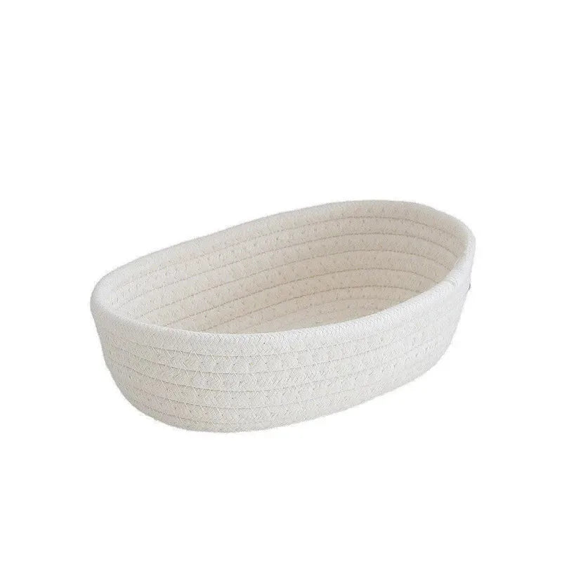 Corbeille de Rangement en Corde de Coton – Style Nordique Minimaliste