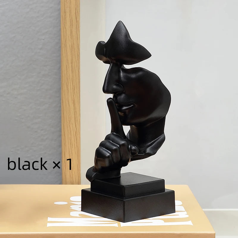 Sculpture Geste du Secret – Doigt sur les Lèvres, Décoration Bureau et Salon