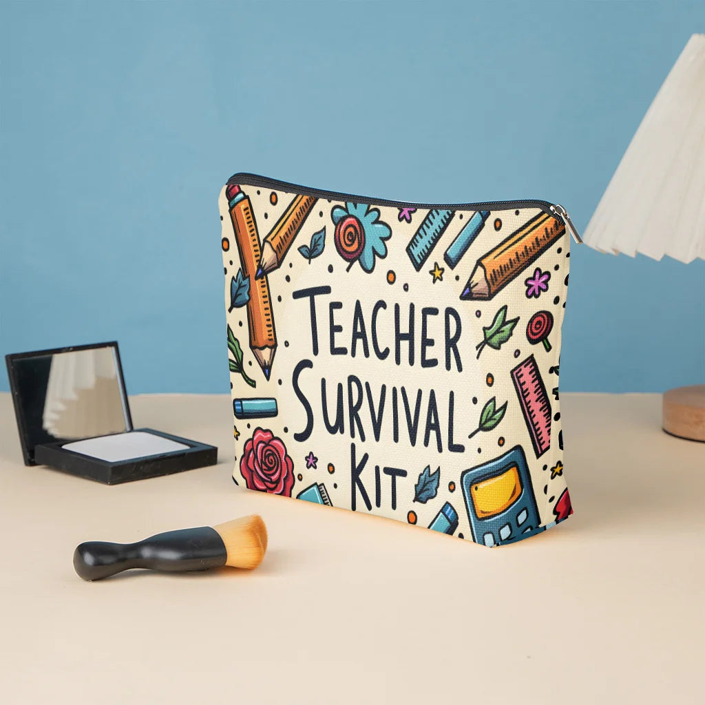 Pochette Zippée « Kit de Survie de l’Enseignant » – Trousse Cadeau Professeur