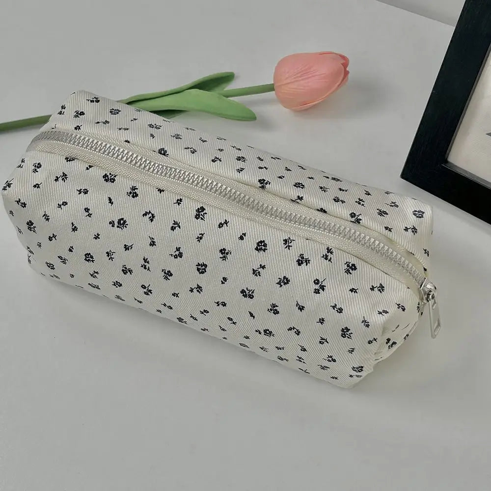 Trousse à Crayons Florale en Canvas – Grande Capacité, 20x8x5 cm, 4 Motifs