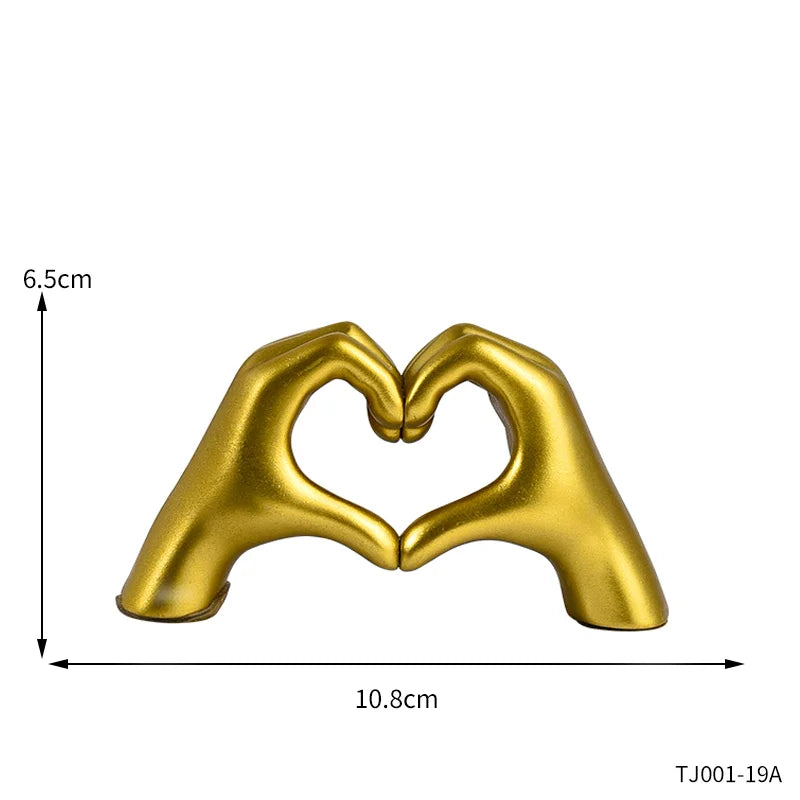 Sculpture Geste d’Amour en Résine – Déco Nordique Luxe, Bureau Maison Cadeau