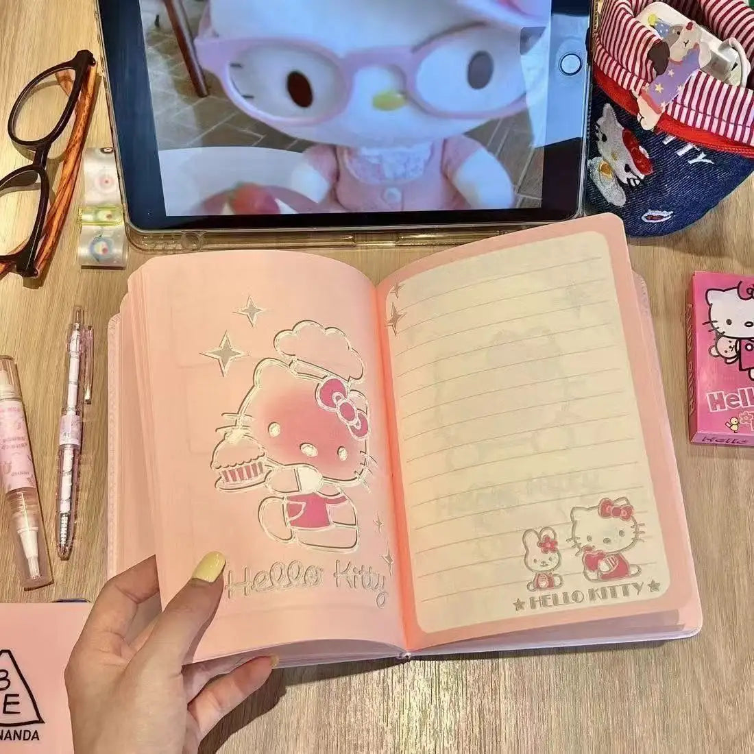 Cahier A6 Hello Kitty – Journal Étudiant Kawaii – Pages à Colorier – Papeterie Mignonne