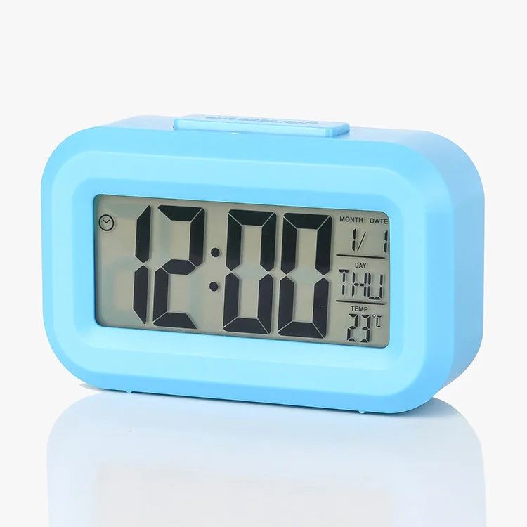 Réveil Digital LED – Horloge Électronique Rétroéclairée, Snooze, Calendrier, Bureau & Maison, 5 Coloris