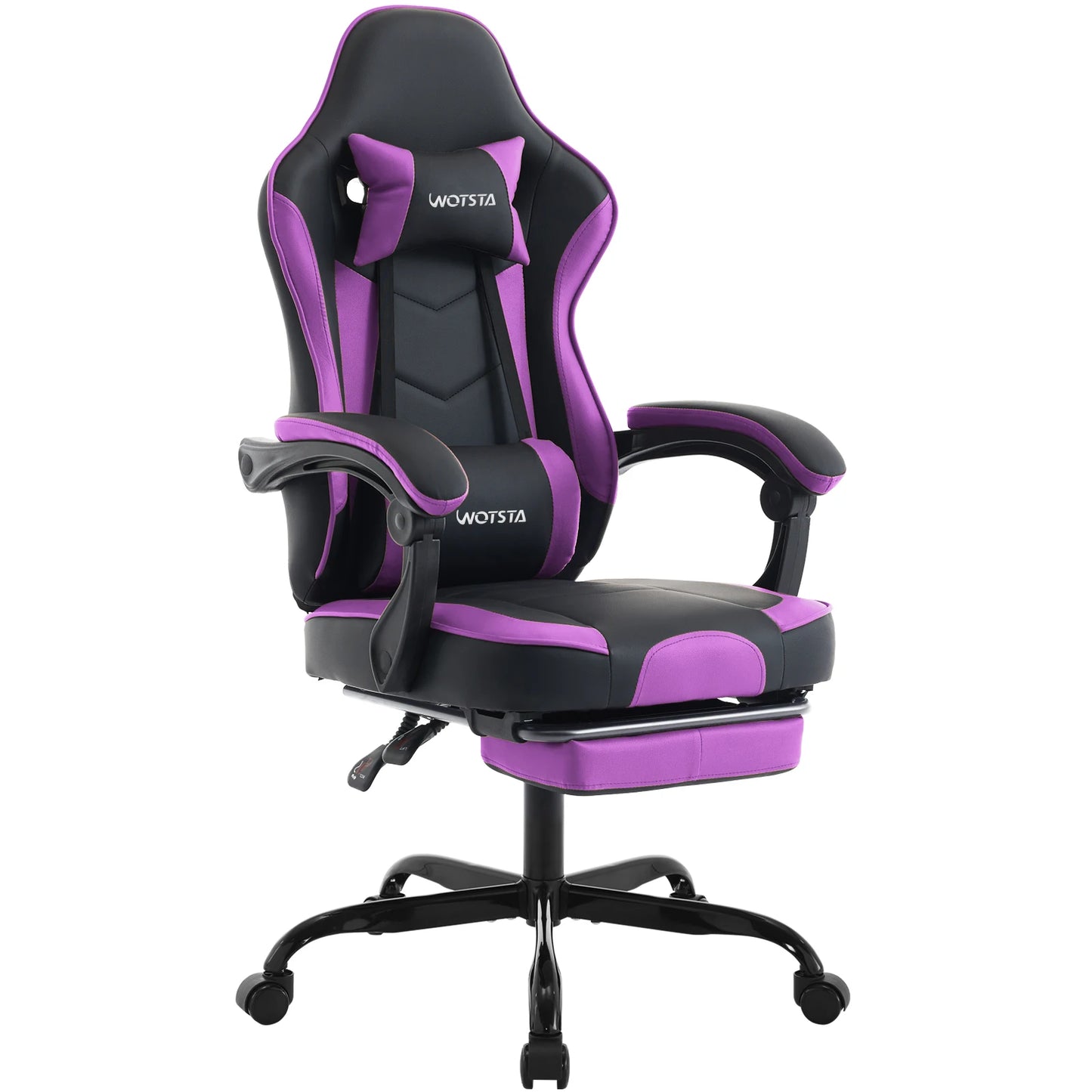 Chaise Gaming Ergonomique WOTSTA – Massage Lombaire, Inclinable, E-Sport, 3 Coloris