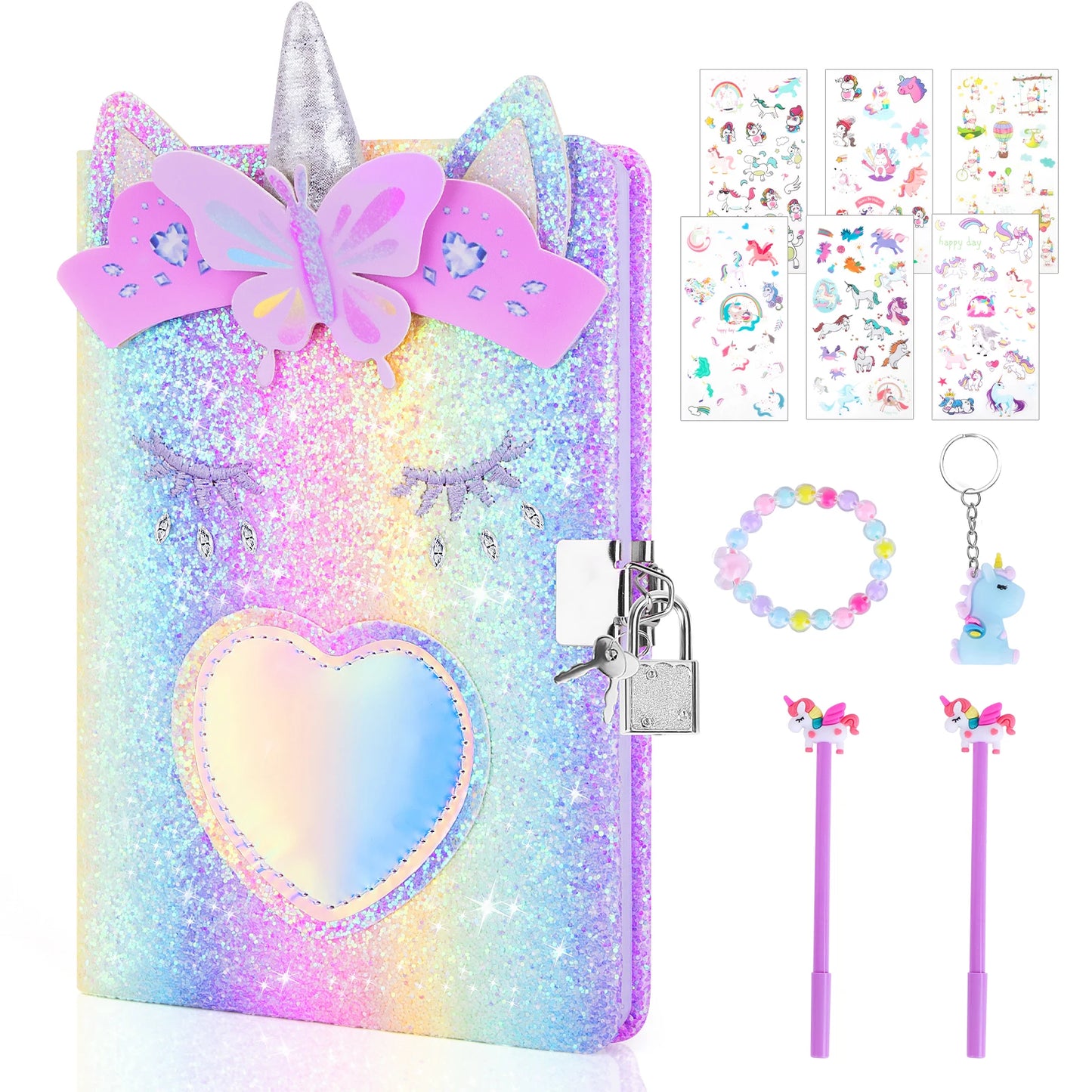 Journal Intime avec Cadenas – Couverture Peluche Chat ou Licorne – 160 Pages – Cadeau Fille