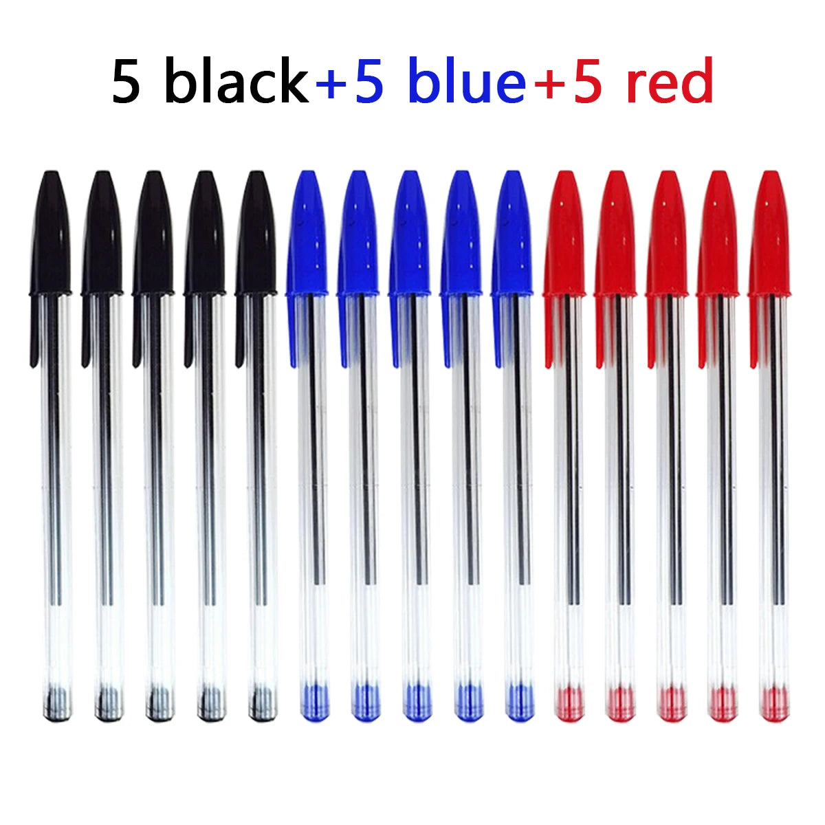 Stylos Bille Confort 1,0 mm – Lot de 10 ou 15, Encre Noire/Bleue/Rouge, Écriture Fluide & Journal