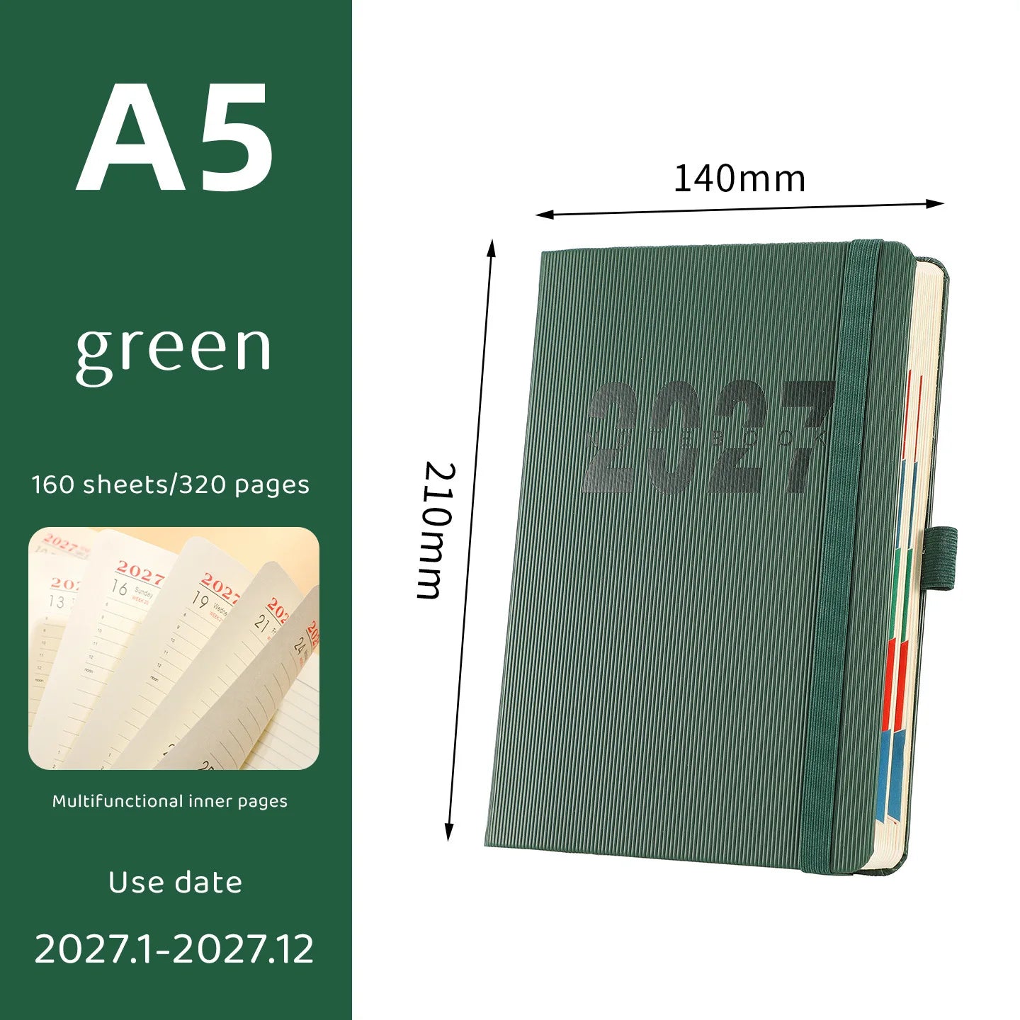 Journal d’Autodiscipline 365 Jours – Agenda Gestion du Temps – 2026 ou 2027 – 5 Coloris
