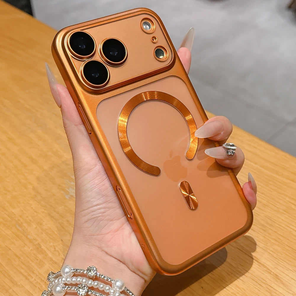 Coque iPhone 17 Luxe Mate Translucide Magnétique – Compatible MagSafe, iPhone 17 / Pro / Pro Max / Air