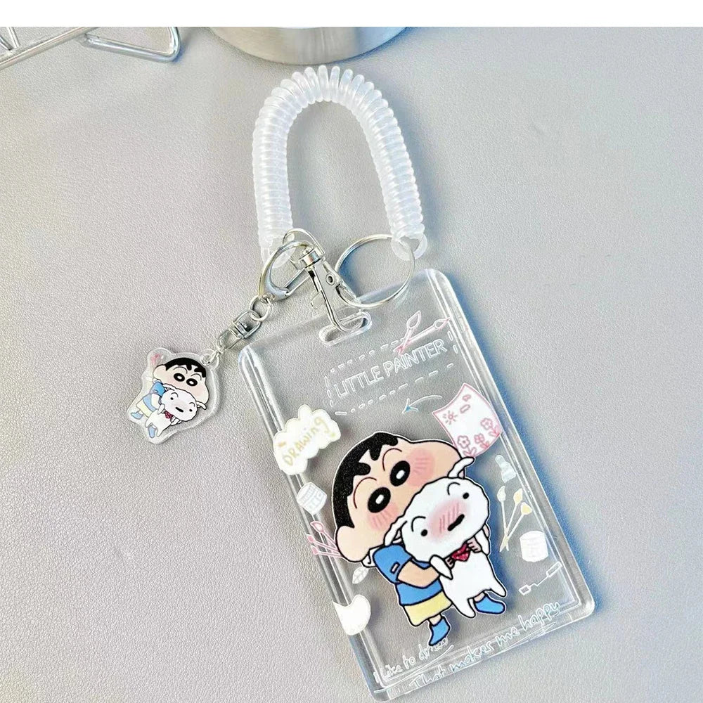 Porte-Carte Coulissant Kawaii – Style Anime – Carte de Bus, Cantine & Badge – 4 Modèles