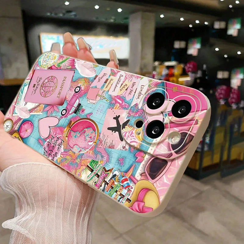Coque Mate Imprimée Avion & Voyage pour iPhone – Antichoc, Compatible iPhone 11 à 17 Pro Max