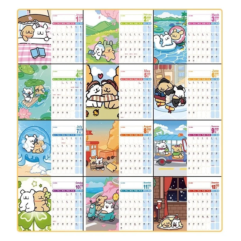 Calendrier de Bureau 2026-2027 – Chiots Maltais Adorables