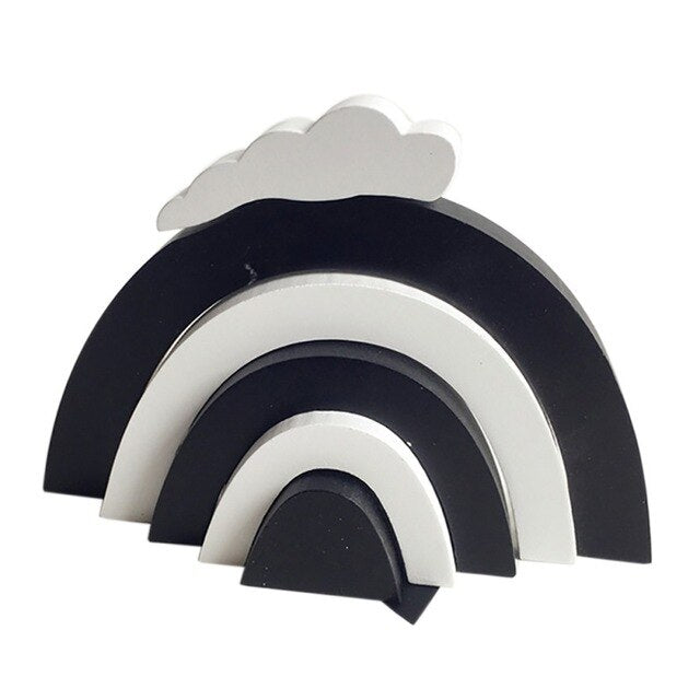 Blocs Arc-en-Ciel en Bois – Décoration Chambre Enfant, Accessoire Photo & Montessori, 22×16cm