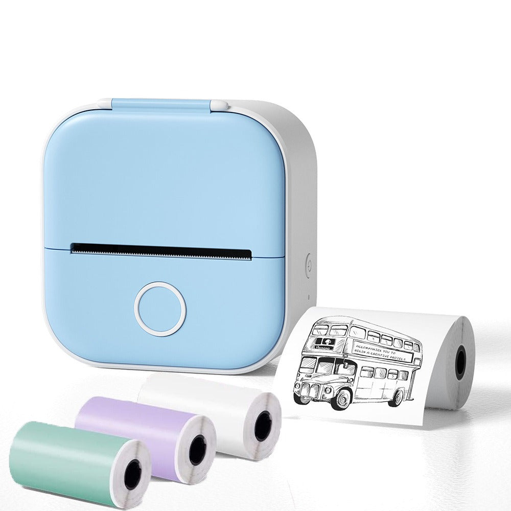 Mini Imprimante Thermique Bluetooth Portable – T02, 6 Coloris, Papier 53x30mm, Batterie Lithium, Étiquettes & Photos