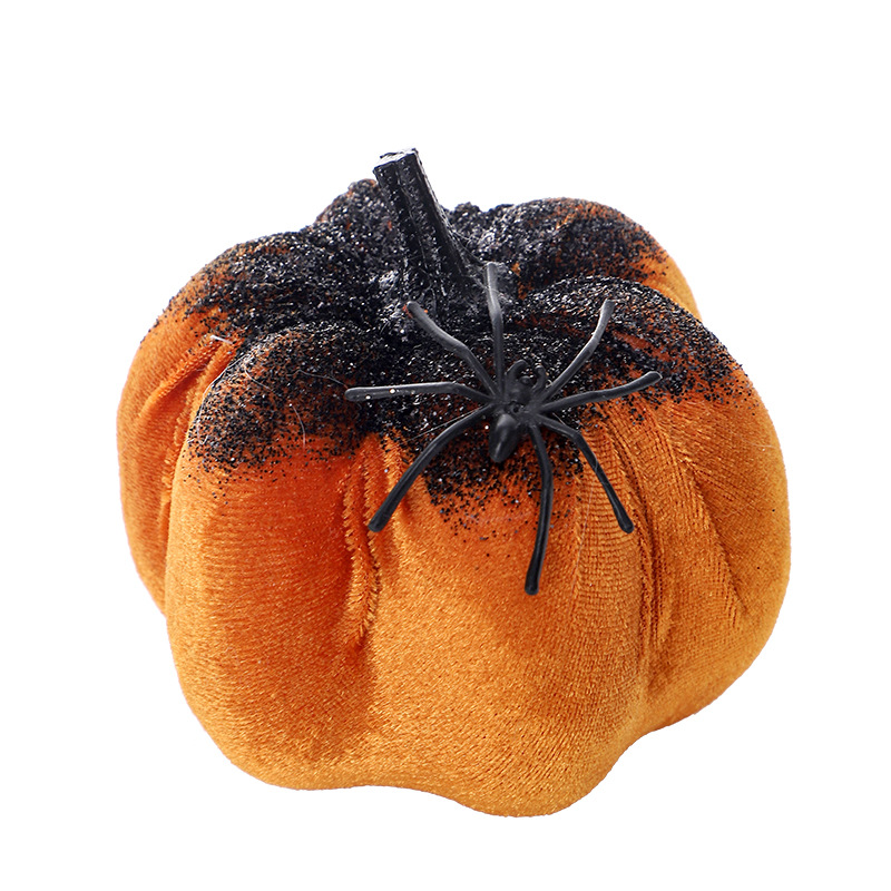 Figurine Citrouille & Araignée Halloween – Décoration Style Américain, Polaire, Orange ou Noir, Idée Cadeau