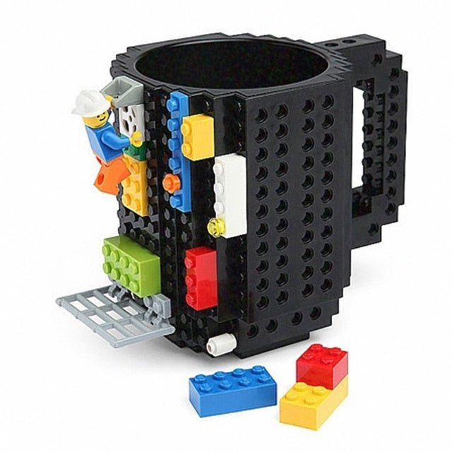 Mug Créatif Style Briques 350ml – Plastique Alimentaire Certifié, 6 Coloris, Enfant & Adulte, Cadeau Original