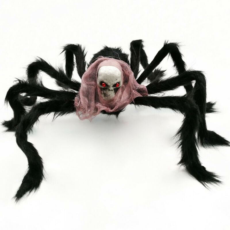 Grande Araignée Peluche Géante Halloween – Décoration Maison Hantée, Jardin & Extérieur, Crâne & Prop de Fête