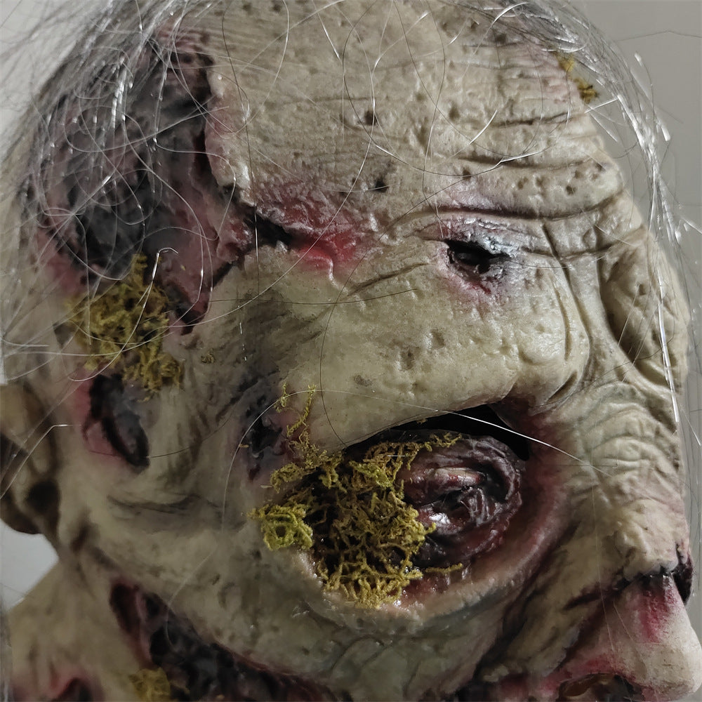 Masque Crâne Zombie Recouvert de Mousse – Latex Horreur Halloween, Cosplay Escape Room & Carnaval, DIY