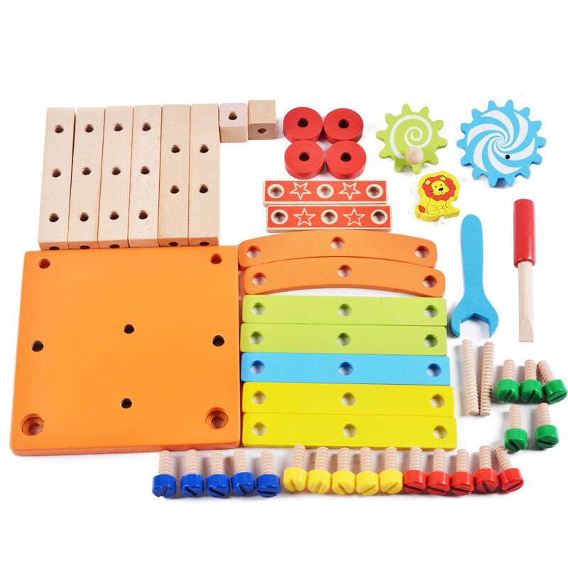 Kit Montessori Chaise en Bois à Assembler DIY – Écrous & Boulons, Robot Grue Avion & Plus, Coordination Main-Œil, Dès 3 Ans, Cadeau Enfant
