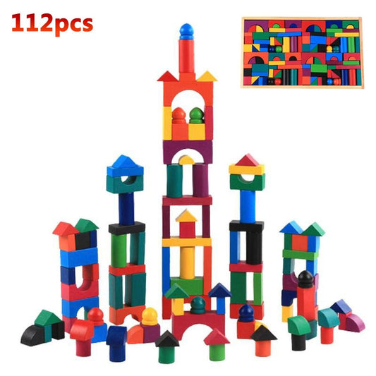 Set 112 Dominos en Bois Arc-en-Ciel – Jeu de Construction Éducatif Enfants 8-13 ans, Certifié 3C, Cadeau Jouet