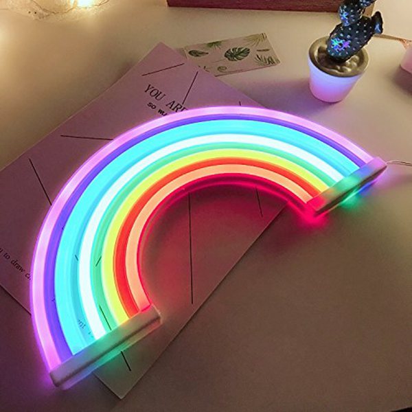 Enseigne Néon LED Arc-en-Ciel – Décoration Murale Intérieure, Chambre, Bureau & Noël, 30×16cm