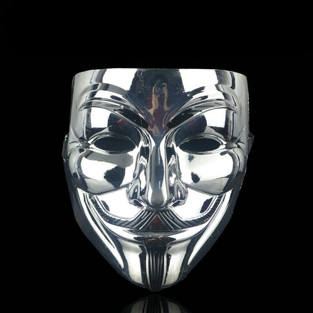 Masque V pour Vendetta – Guy Fawkes Anonymous, PVC, Noir ou Blanc, Cosplay & Halloween, 19x16 cm