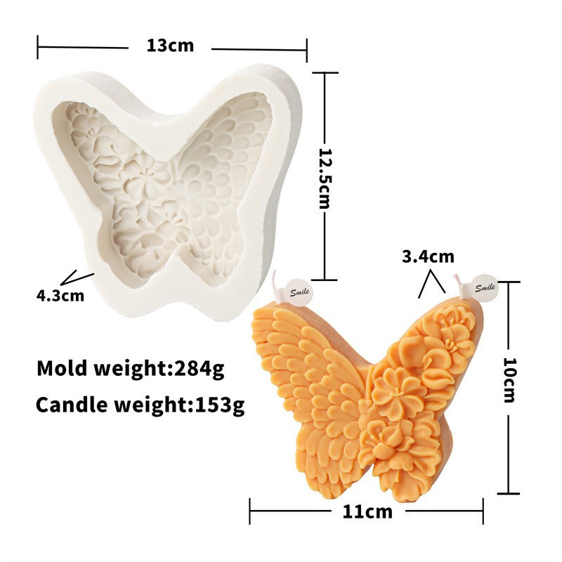 Moule Silicone Bougie & Gâteau – 2 Motifs Fleurs ou Squelette, Blanc Cassé, Déco Halloween & Loisirs Créatifs