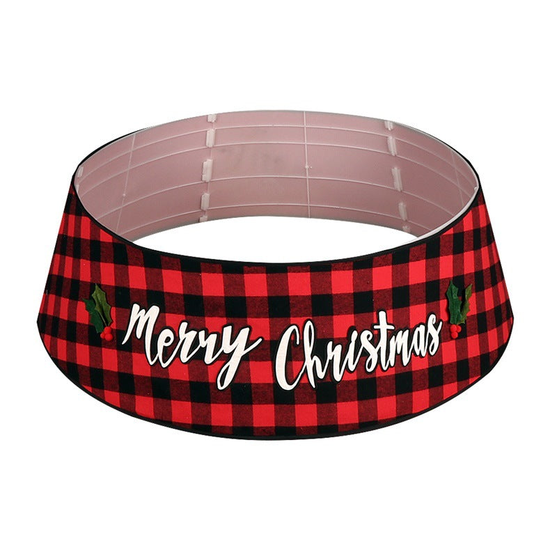 Cache-Pied de Sapin de Noël Style Vichy Noir et Rouge – Grand Format 77cm, Décoration Noël Maison Mall Hôtel, Cadeau Noël
