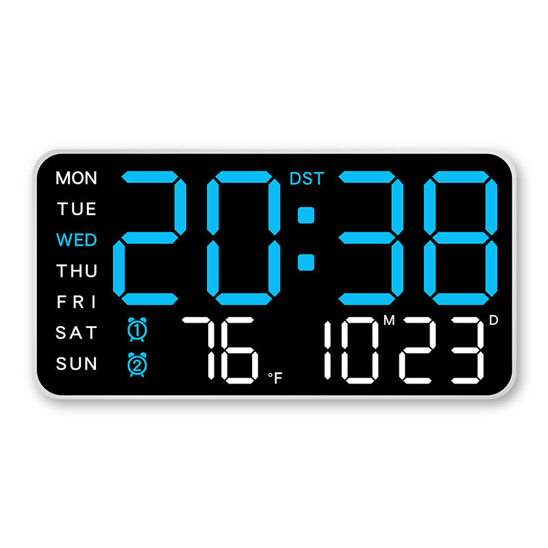 Horloge Murale LED Digitale Multifonctions – Heure Température Humidité Date Double Alarme, Rétroéclairage RGB 8 Couleurs, USB ou Piles, 3 Coloris