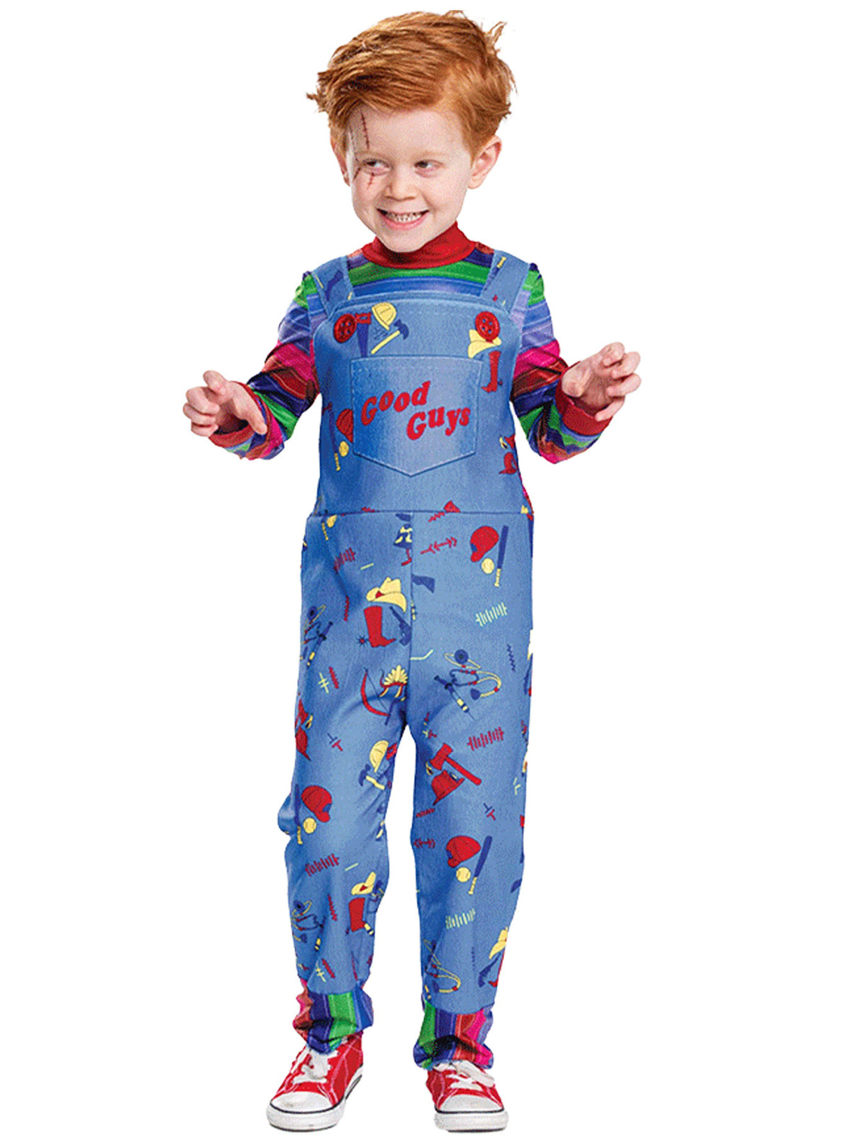 Costume Chucky Enfant Halloween – Déguisement Clown Horreur Cosplay, Fille & Garçon, Tailles S à XL