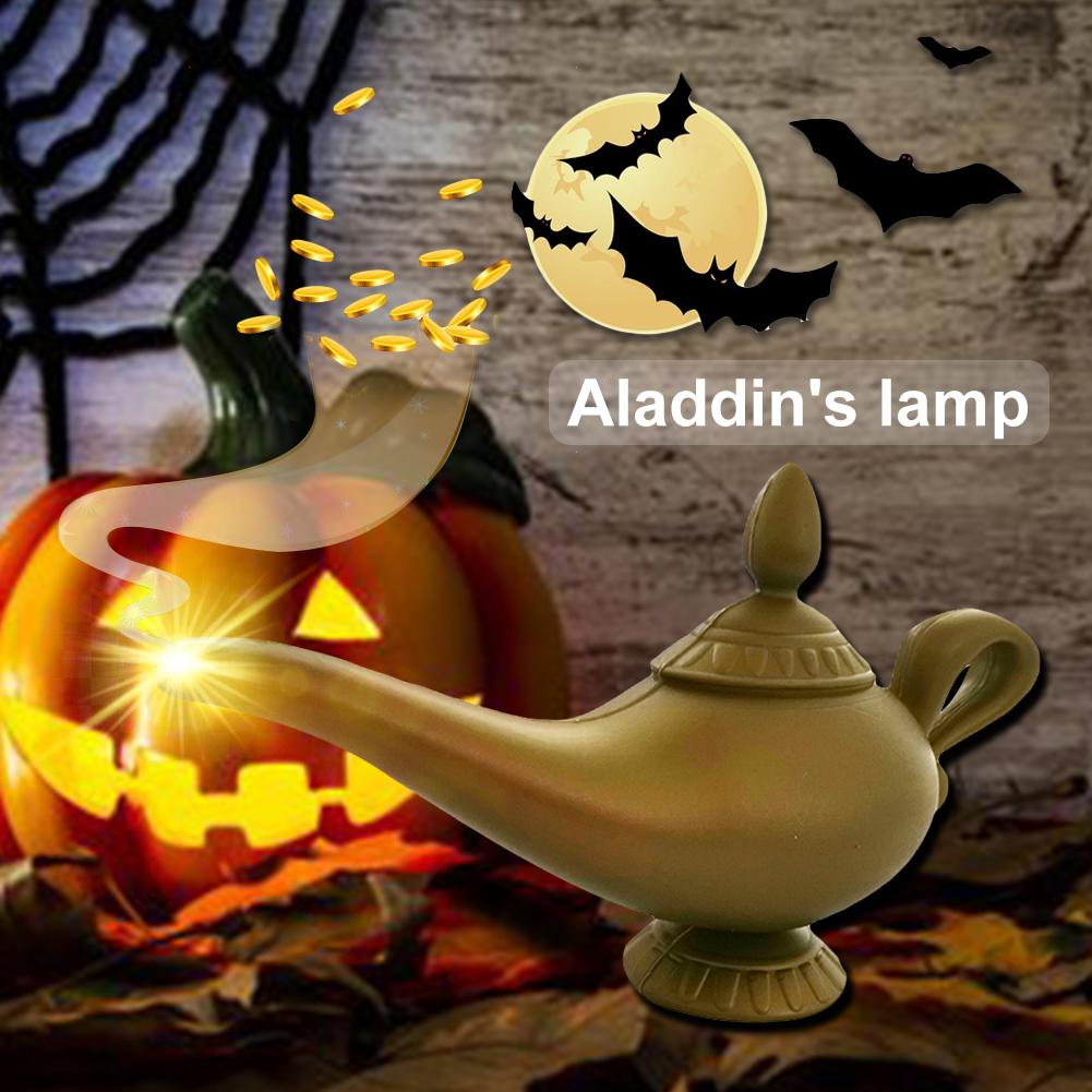 Lampe d’Aladin Accessoire Cosplay & Déguisement – Prop Plastique Doré 23 cm, Soirée Fête Halloween Carnaval