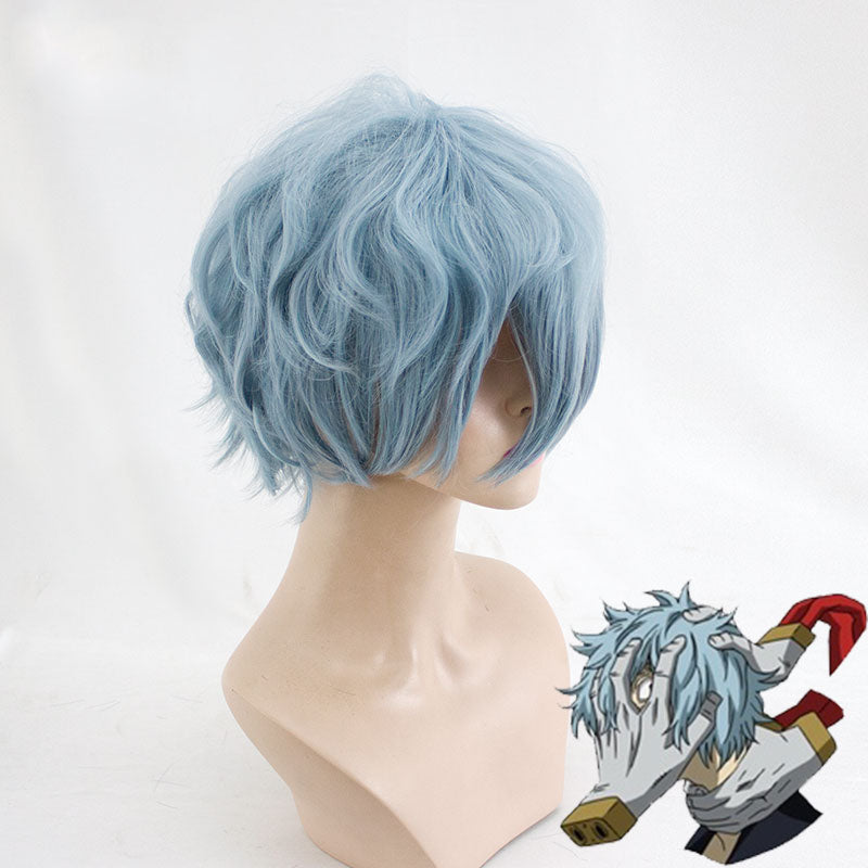 Perruque Cosplay Style Villain Anime – Cheveux Courts Blancs Effilochés 30cm, Halloween Déguisement Manga Convention