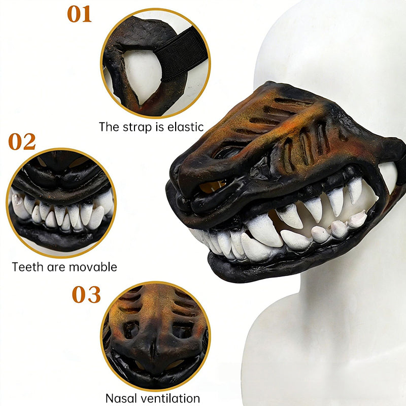 Muselière Dinosaure pour Chien – Masque Latex Dents Mobiles, Déguisement Halloween & Cosplay Animal, Tailles S à XXL