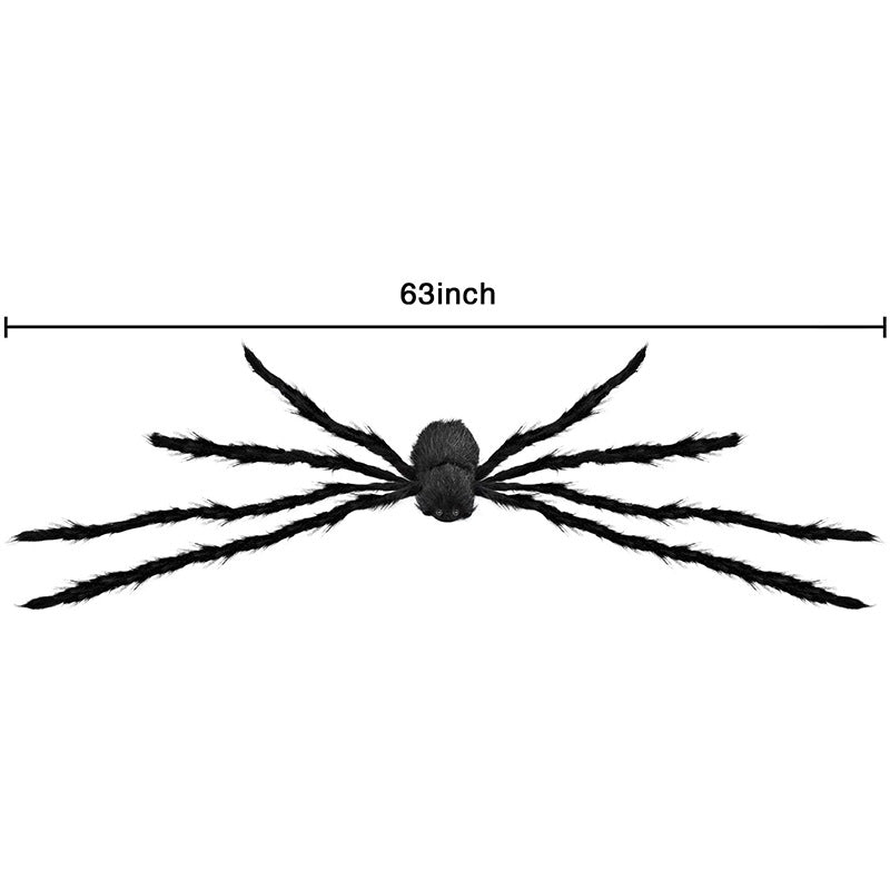 Araignée Géante Halloween 125 cm avec LED Violettes – Peluche Poils Hérissés 26 LED, Déco Intérieur & Extérieur