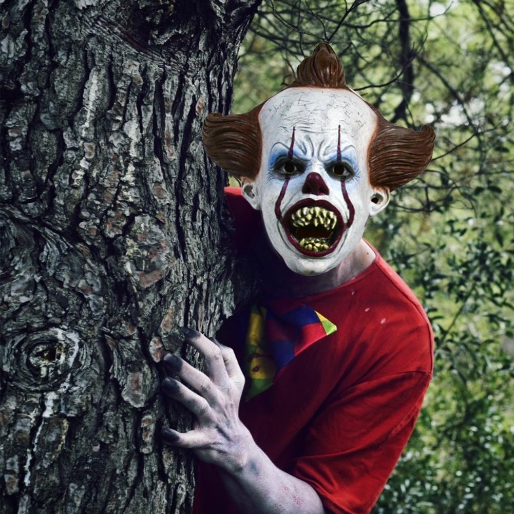 Masque Clown Effrayant Latex – Déguisement Halloween & Carnaval, Adulte, Marron, Taille Universelle