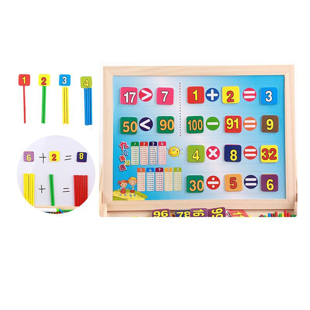 Boîte de Maths Éducative en Bois – 40 Pièces, Comptage, Association, Baguettes & Tableau Noir, Dès 4 Ans, Cadeau Enfant