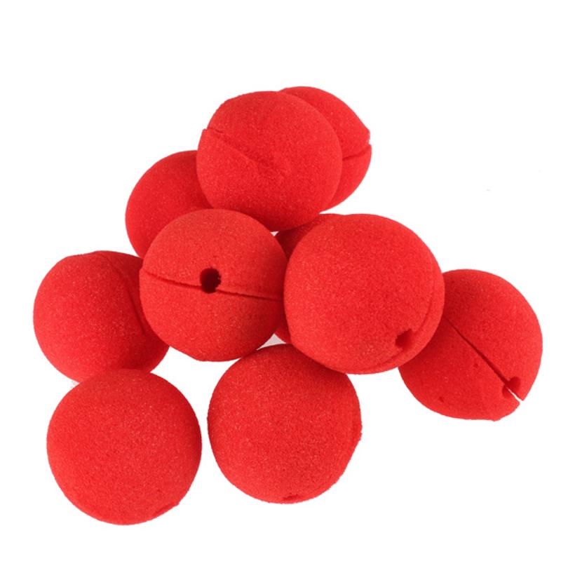 Lot de 10 Nez de Clown Rouge en Éponge – Accessoire Déguisement Halloween Carnaval Mariage Fête, Diamètre 5 cm