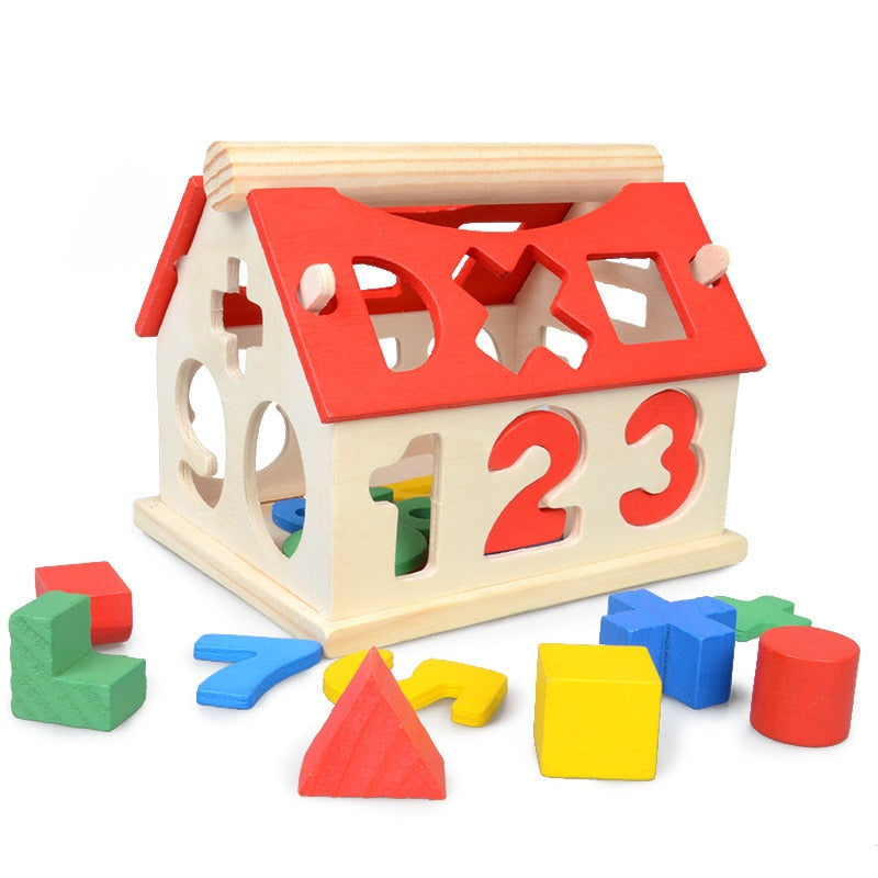 Maison de Blocs en Bois Chiffres & Lettres – Jeu de Construction Multicolore, Éveil Maths & Alphabet, Dès 2 Ans, Cadeau Enfant